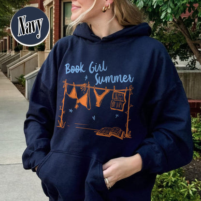 Booklover Hoodie, Book Girl Summer Hoodie, Beach Reading Hoodie, Bookish Summer Hoodie