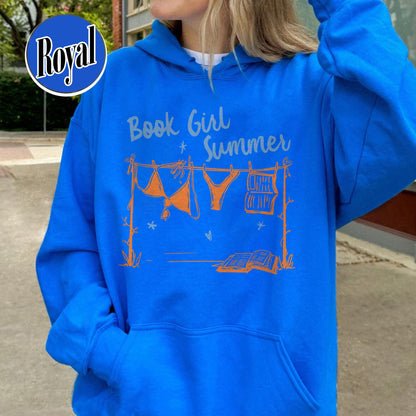 Booklover Hoodie, Book Girl Summer Hoodie, Beach Reading Hoodie, Bookish Summer Hoodie