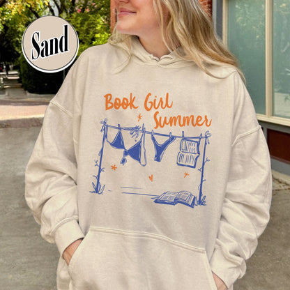 Booklover Hoodie, Book Girl Summer Hoodie, Beach Reading Hoodie, Bookish Summer Hoodie
