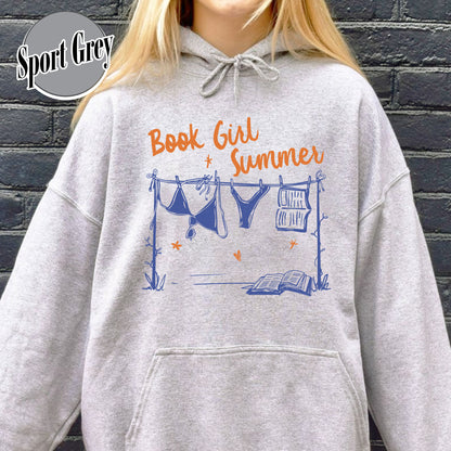 Booklover Hoodie, Book Girl Summer Hoodie, Beach Reading Hoodie, Bookish Summer Hoodie