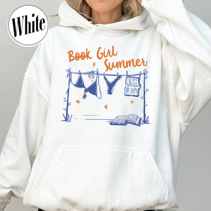 Booklover Hoodie, Book Girl Summer Hoodie, Beach Reading Hoodie, Bookish Summer Hoodie