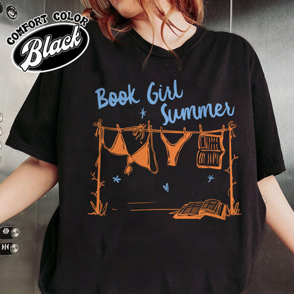 Booklover Comfort Color Shirt, Book Girl Summer Shirt, Beach Reading Shirt, Bookish Summer Shirt