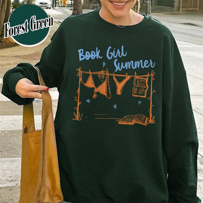 Booklover Sweatshirt, Book Girl Summer Sweatshirt, Beach Reading Sweatshirt, Bookish Summer Sweatshirt
