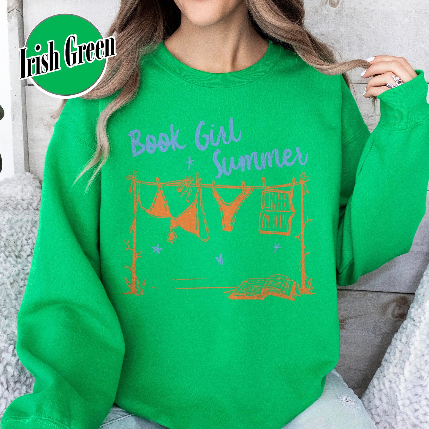 Booklover Sweatshirt, Book Girl Summer Sweatshirt, Beach Reading Sweatshirt, Bookish Summer Sweatshirt