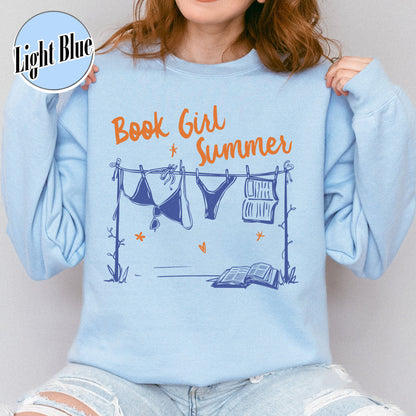 Booklover Sweatshirt, Book Girl Summer Sweatshirt, Beach Reading Sweatshirt, Bookish Summer Sweatshirt