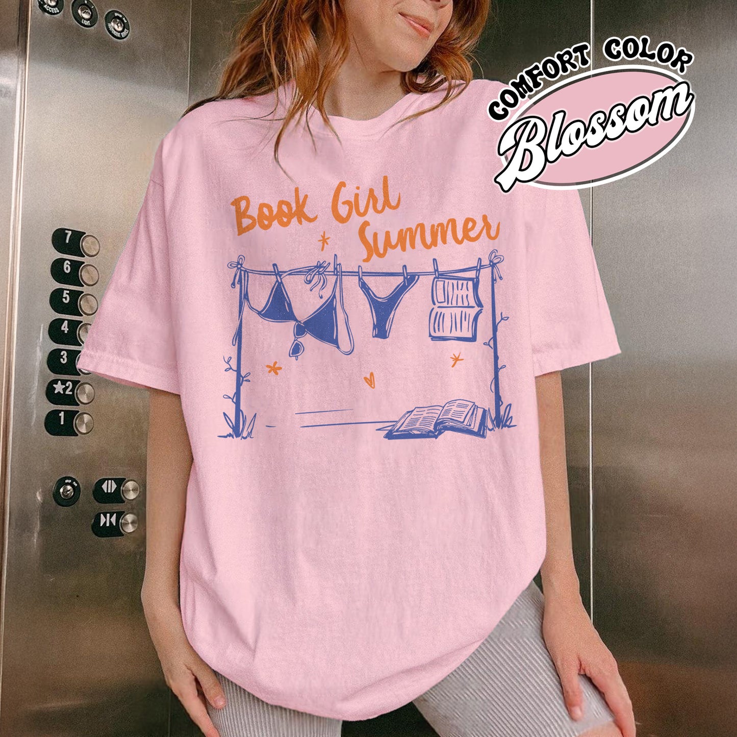 Booklover Comfort Color Shirt, Book Girl Summer Shirt, Beach Reading Shirt, Bookish Summer Shirt