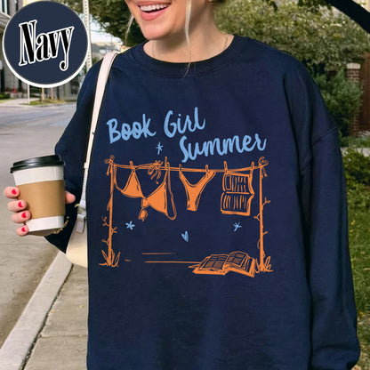 Booklover Sweatshirt, Book Girl Summer Sweatshirt, Beach Reading Sweatshirt, Bookish Summer Sweatshirt