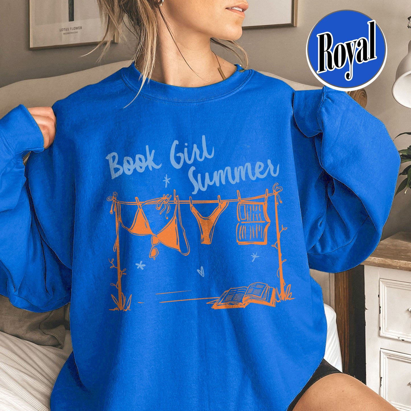 Booklover Sweatshirt, Book Girl Summer Sweatshirt, Beach Reading Sweatshirt, Bookish Summer Sweatshirt