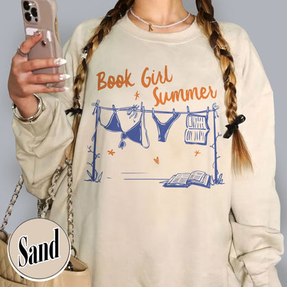 Booklover Sweatshirt, Book Girl Summer Sweatshirt, Beach Reading Sweatshirt, Bookish Summer Sweatshirt