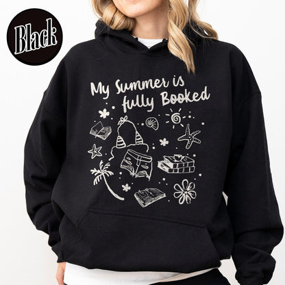Booklover Hoodie, My Summer Is Fully Booked Hoodie, Book Girl Summer Hoodie, Librarian Gift Girl