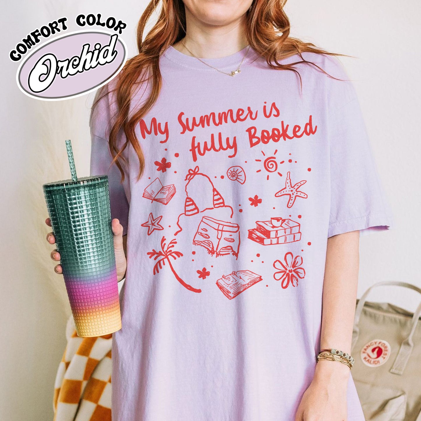 Booklover Comfort Color Shirt, My Summer Is Fully Booked Shirt, Book Girl Summer Shirt, Librarian Gift Girl