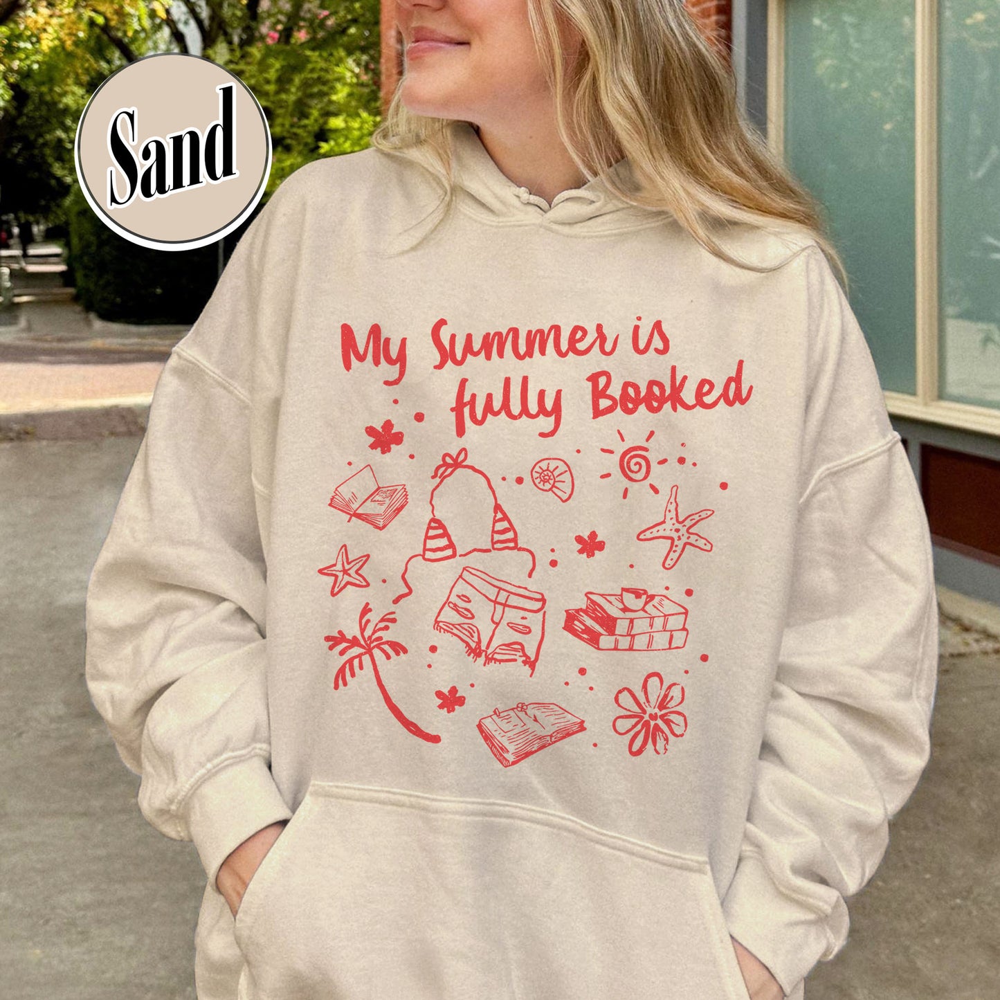 Booklover Hoodie, My Summer Is Fully Booked Hoodie, Book Girl Summer Hoodie, Librarian Gift Girl