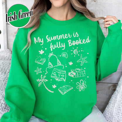 Booklover Sweatshirt, My Summer Is Fully Booked Sweatshirt, Book Girl Summer Sweatshirt, Librarian Gift Girl