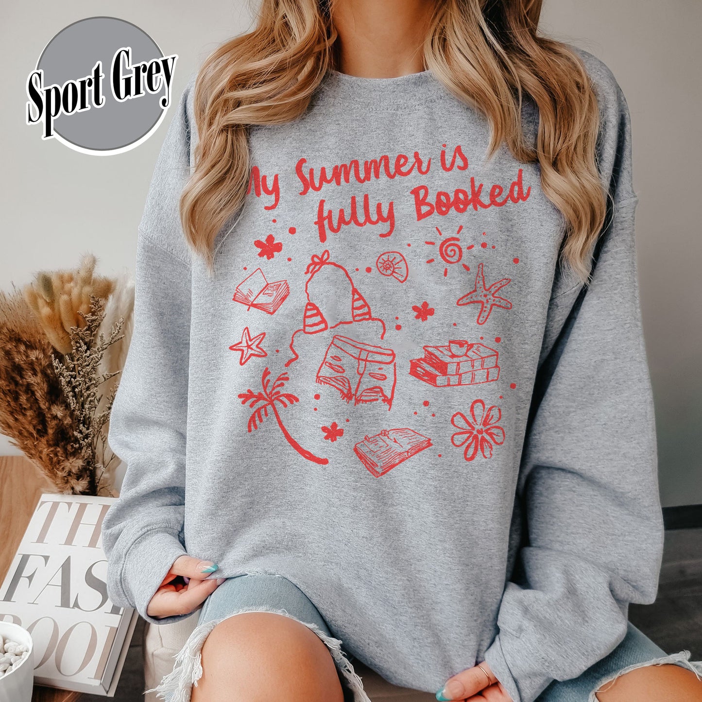 Booklover Sweatshirt, My Summer Is Fully Booked Sweatshirt, Book Girl Summer Sweatshirt, Librarian Gift Girl