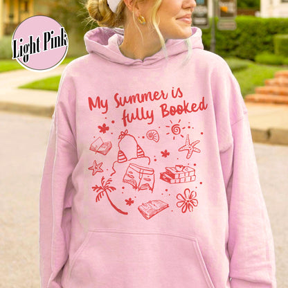 Booklover Hoodie, My Summer Is Fully Booked Hoodie, Book Girl Summer Hoodie, Librarian Gift Girl