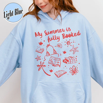 Booklover Hoodie, My Summer Is Fully Booked Hoodie, Book Girl Summer Hoodie, Librarian Gift Girl
