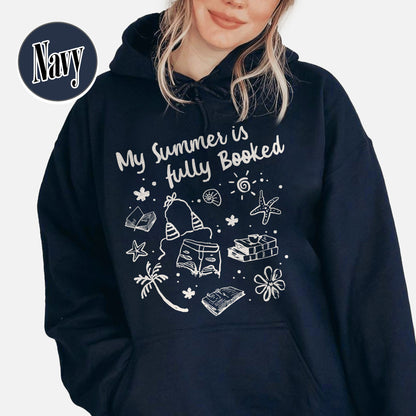 Booklover Hoodie, My Summer Is Fully Booked Hoodie, Book Girl Summer Hoodie, Librarian Gift Girl