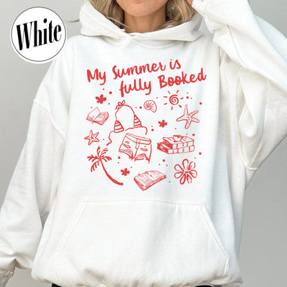 Booklover Hoodie, My Summer Is Fully Booked Hoodie, Book Girl Summer Hoodie, Librarian Gift Girl