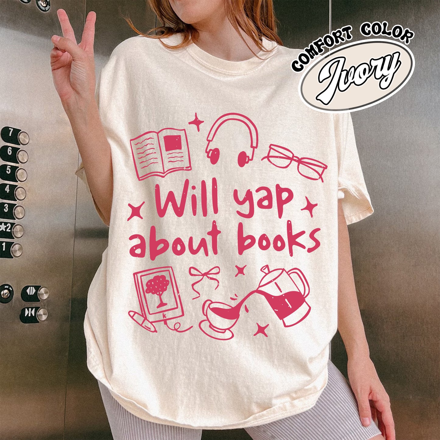 Booklover Comfort Color Shirt, Will Yap About Books Shirt, Professional Yapper Shirt, Cute Literary Gift