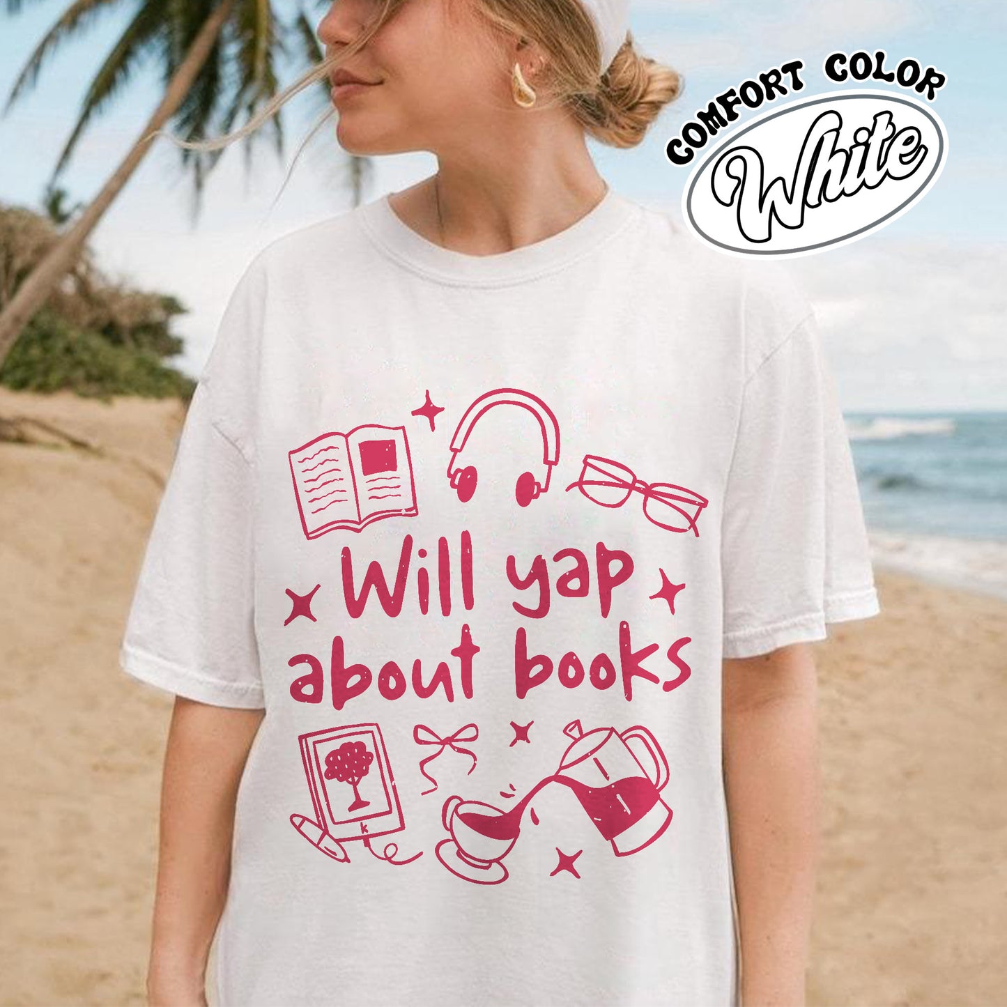 Booklover Comfort Color Shirt, Will Yap About Books Shirt, Professional Yapper Shirt, Cute Literary Gift
