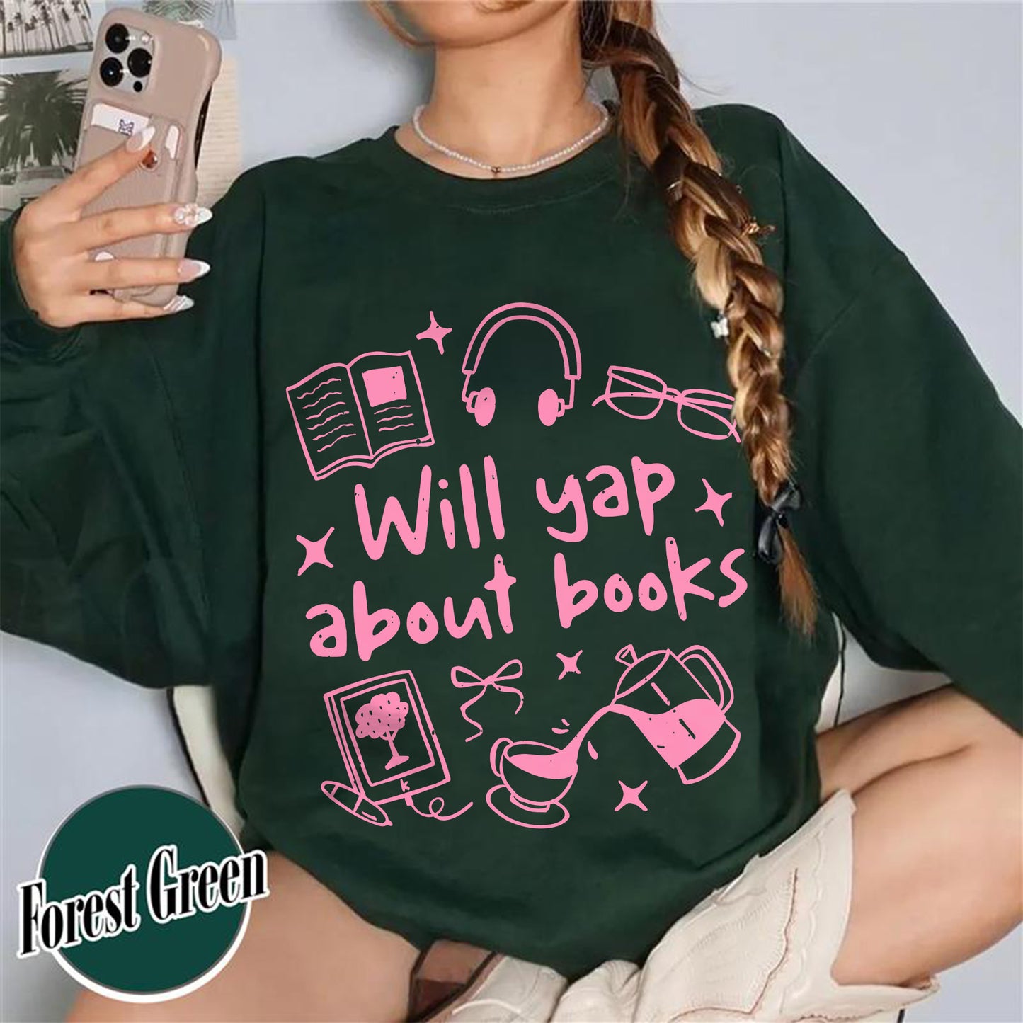 Booklover Sweatshirt, Will Yap About Books Sweatshirt, Professional Yapper Sweatshirt, Cute Literary Gift
