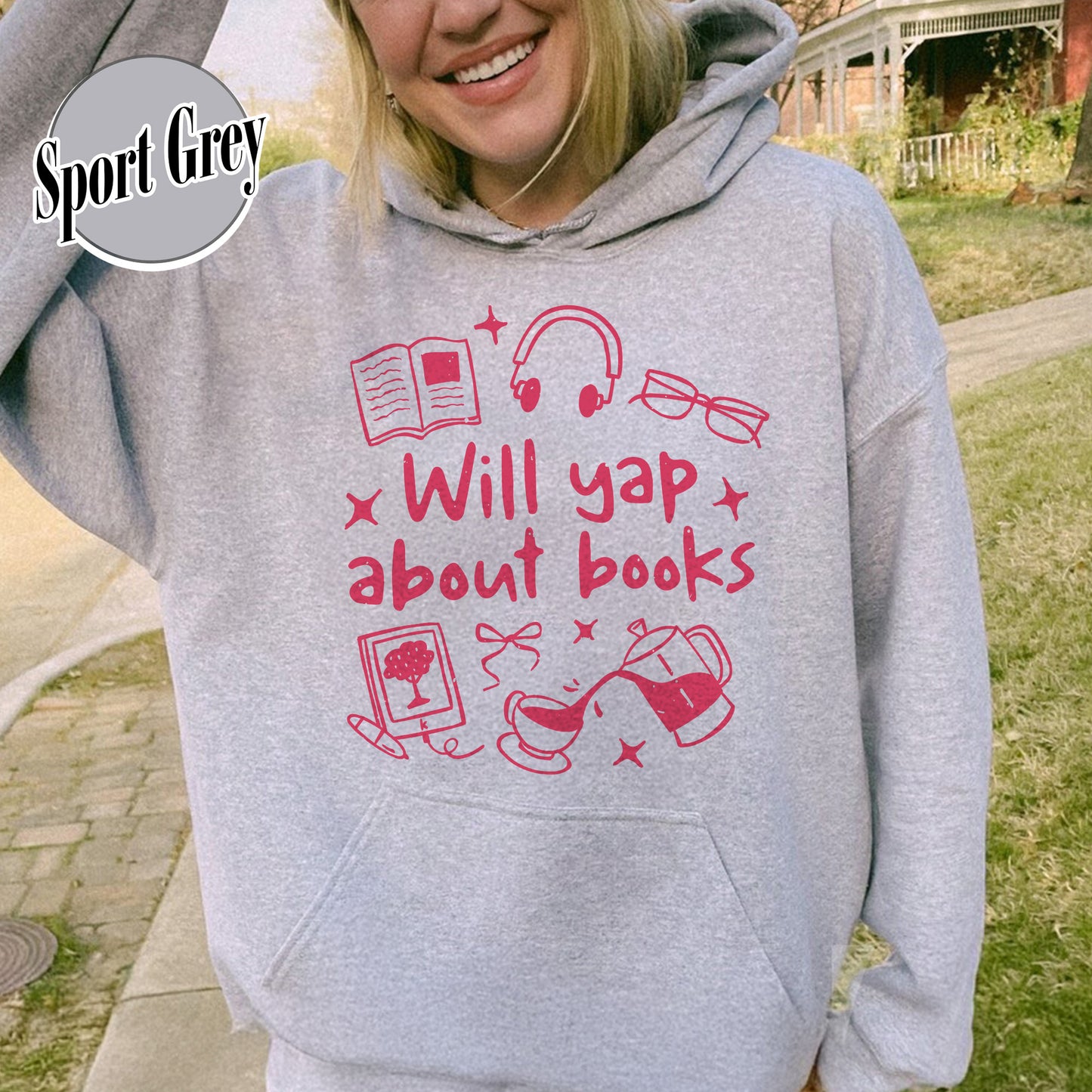 Booklover Hoodie, Will Yap About Books Hoodie, Professional Yapper Hoodie, Cute Literary Gift