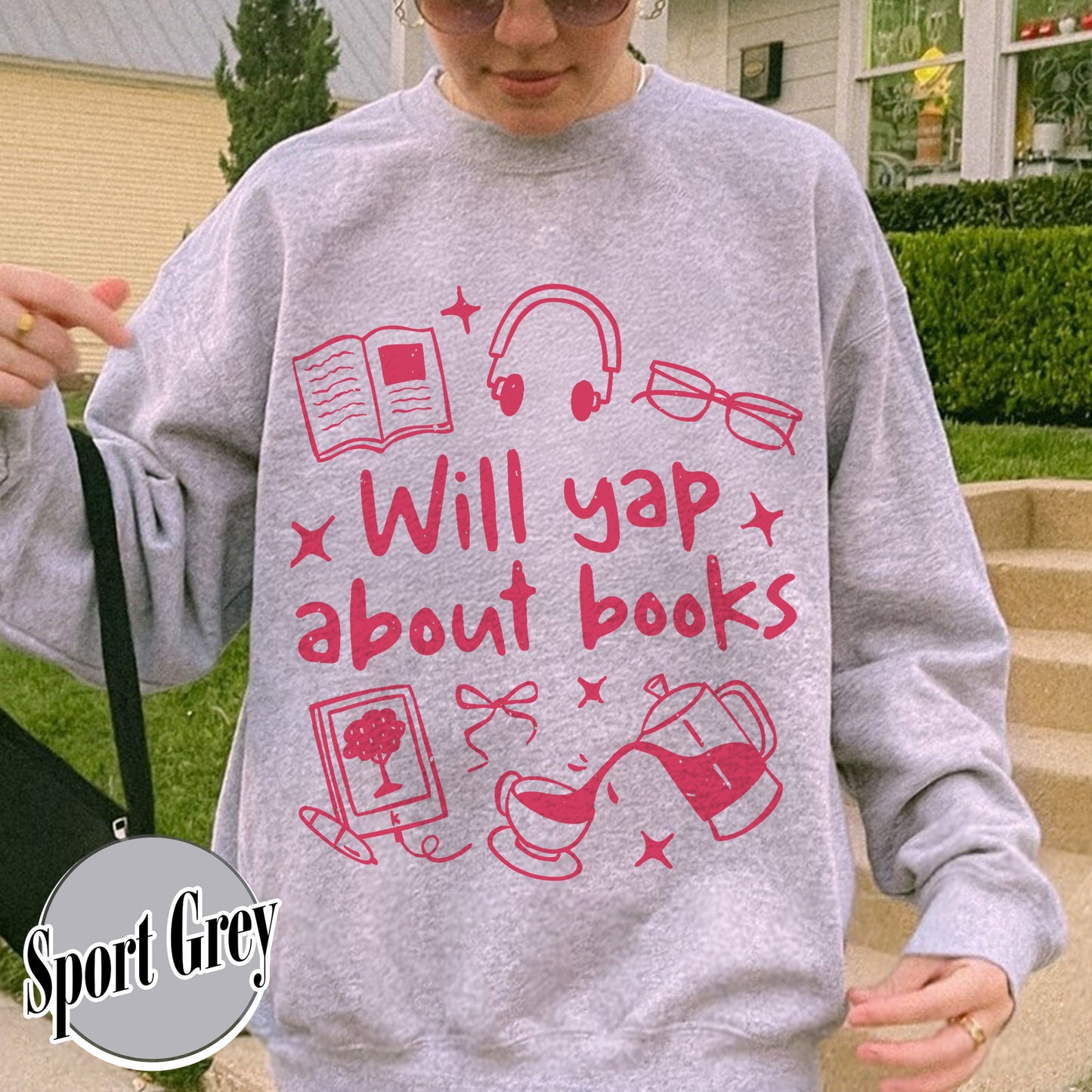 Booklover Sweatshirt, Will Yap About Books Sweatshirt, Professional Yapper Sweatshirt, Cute Literary Gift