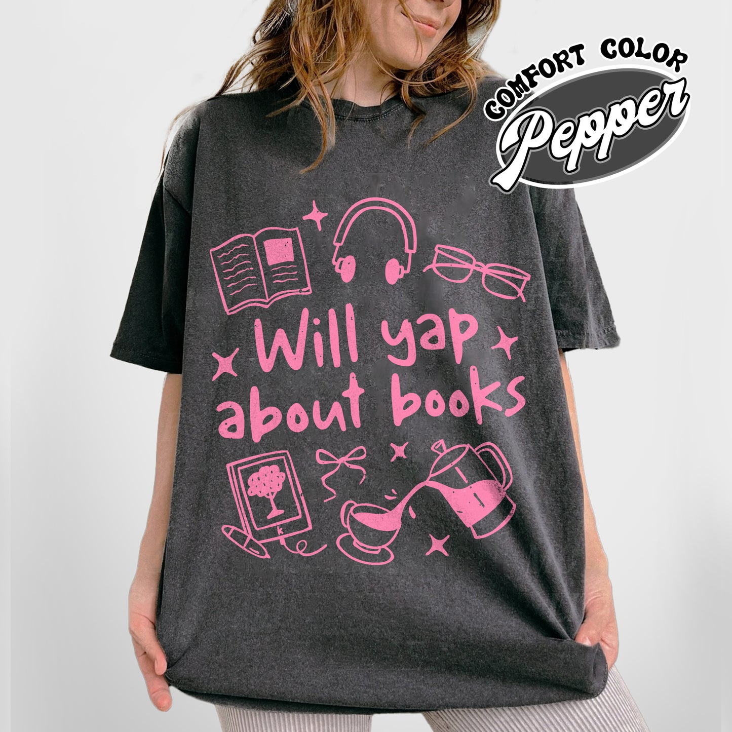 Booklover Comfort Color Shirt, Will Yap About Books Shirt, Professional Yapper Shirt, Cute Literary Gift
