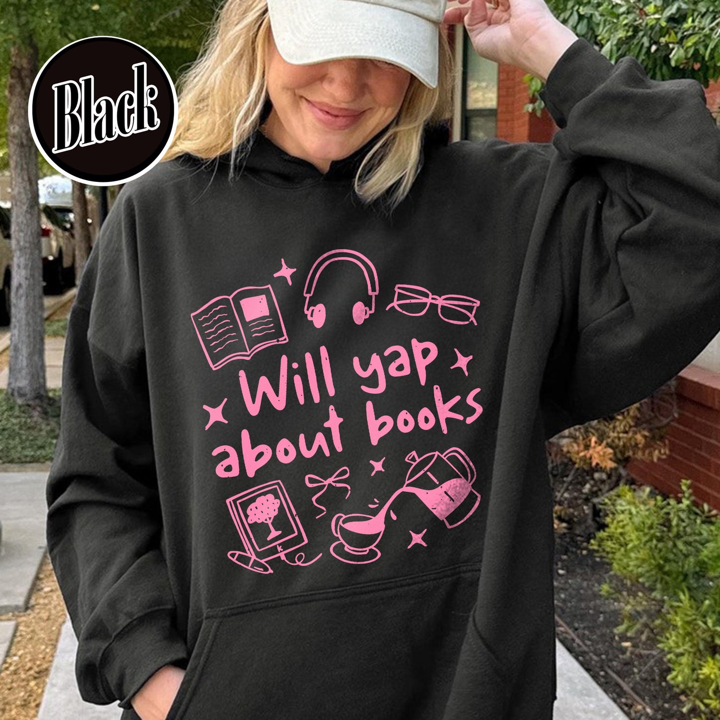 Booklover Hoodie, Will Yap About Books Hoodie, Professional Yapper Hoodie, Cute Literary Gift