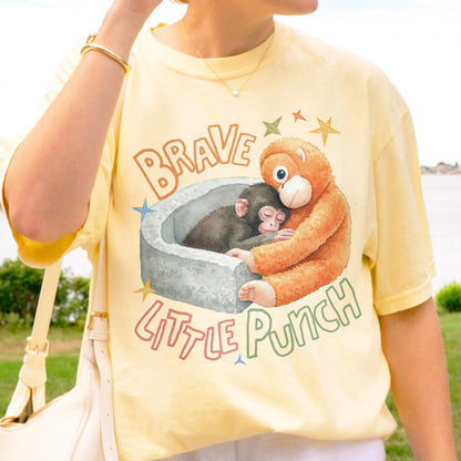 Punch the Monkey, Hang In There Punch, Team Punch, Baby Monkey Holding Plush Toy, Animal Lover Gift Tshirt