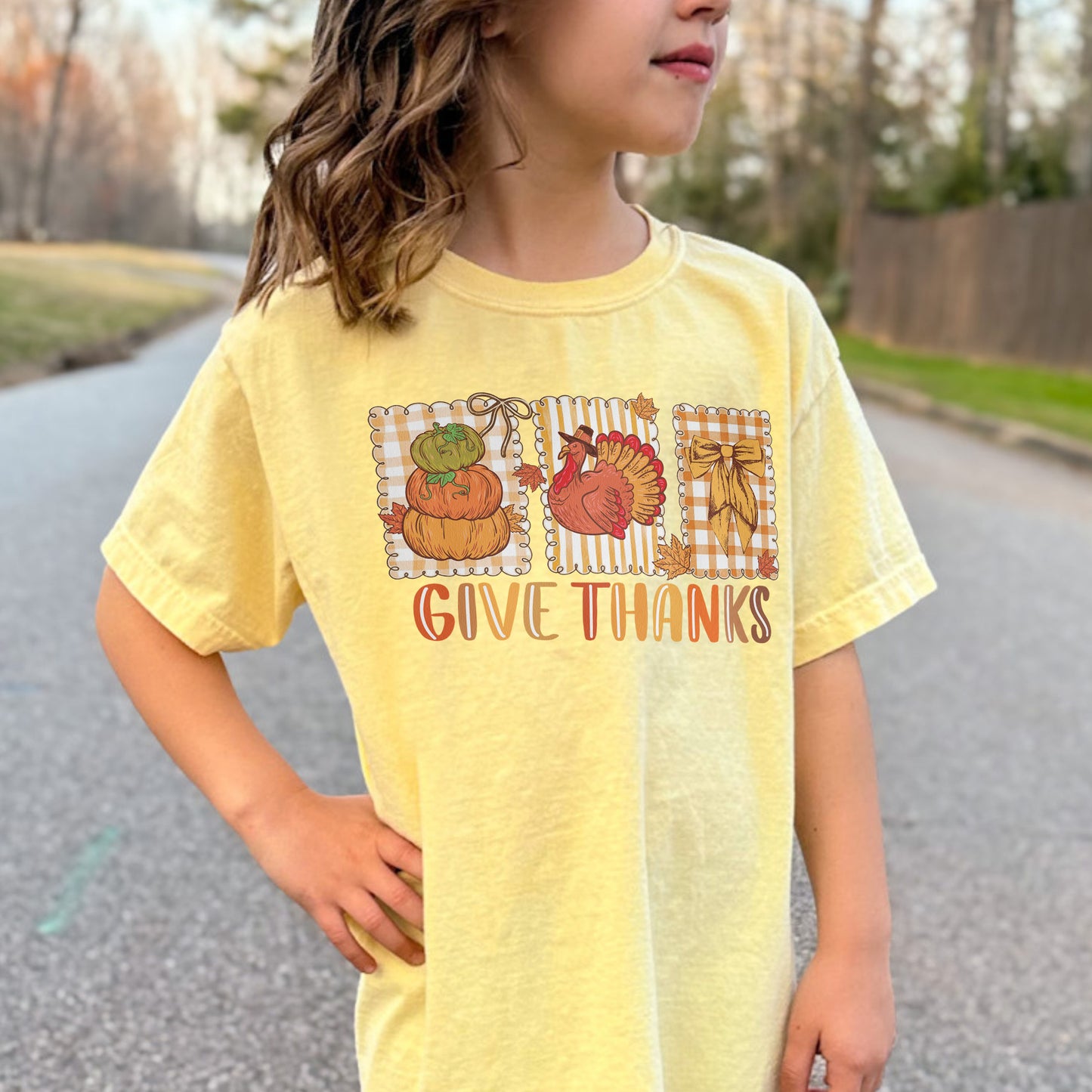 Thanksgiving Holiday, Give Thanks Coquette, Fall Pumpkin Turkey, Grateful Thankful Blessed, Autumn Gift Youth Tshirt