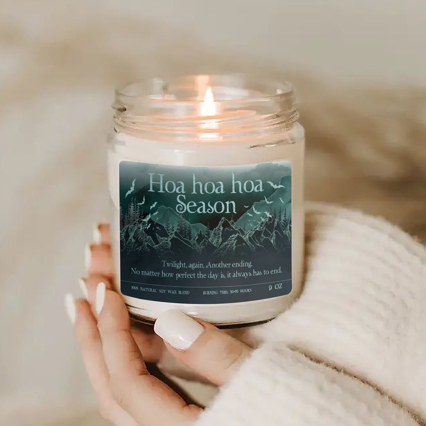 Hoa Hoa Hoa Season Candle, Edward Jacob Candle, Bella Swan, Christmas Bookish Gift, Movie Gift, Spooky Readers Candle, Forks Washington Bookish