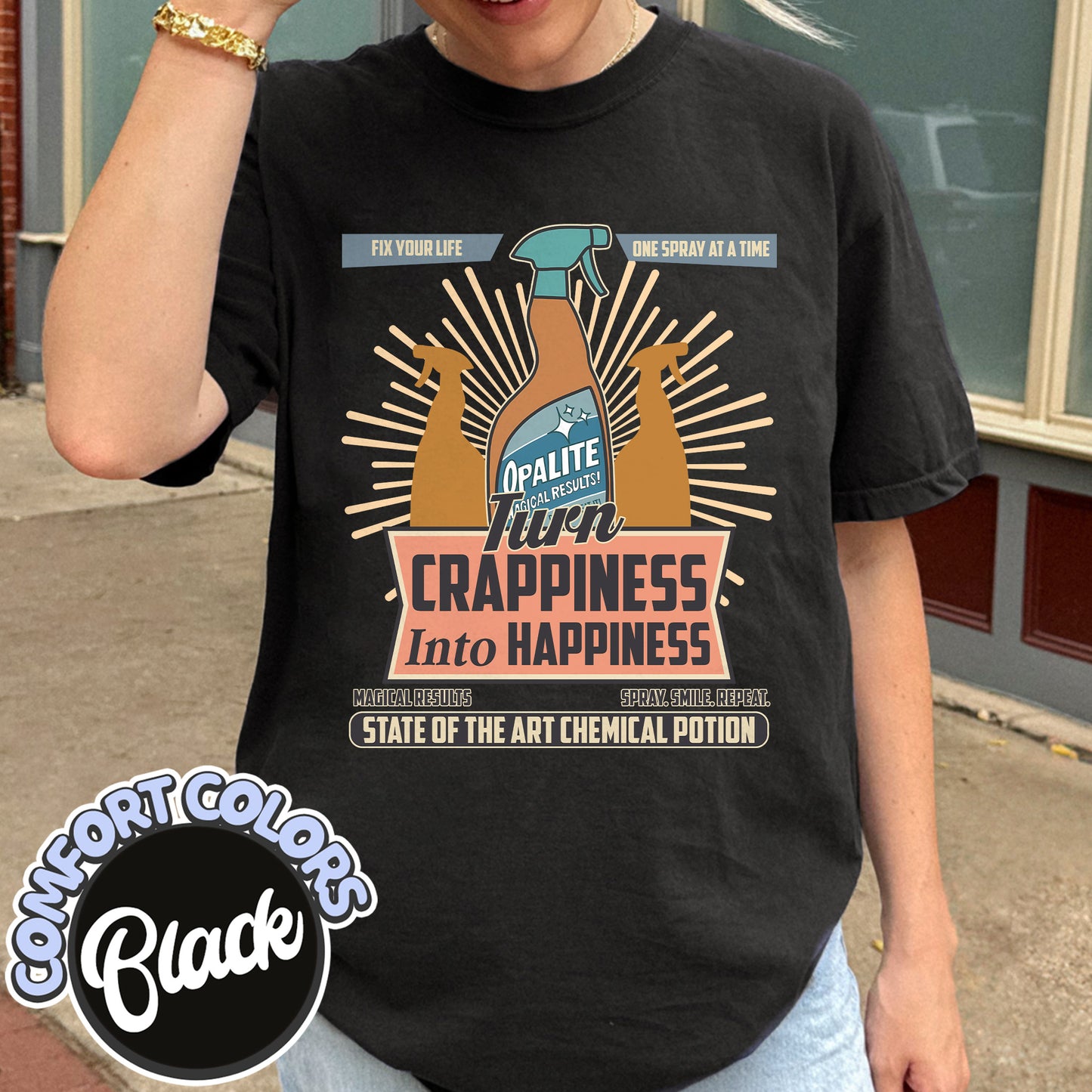 Opalite Spray Ad, Don't Sweat It, Magical Results, TS Showgirl Tshirt