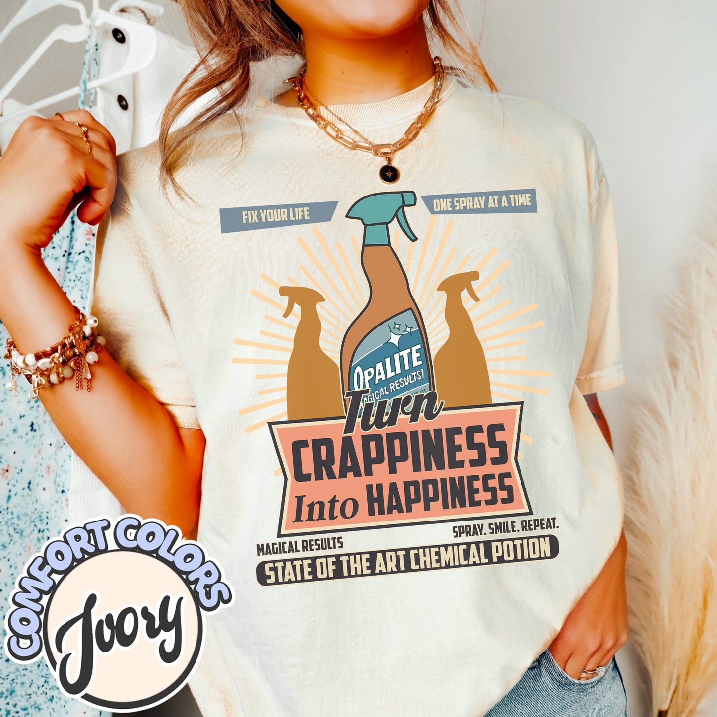 Opalite Spray Ad, Don't Sweat It, Magical Results, TS Showgirl Tshirt