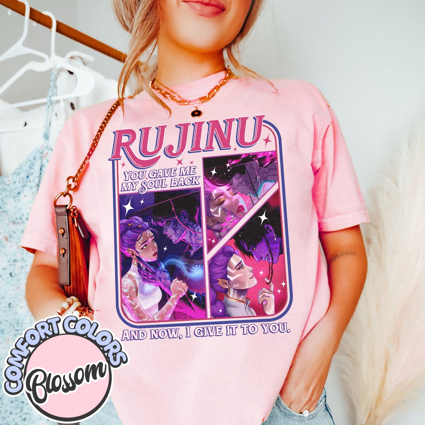 Jinu Rumi Saja Boys Kpop Comfort Colors T-Shirt, Rujinu Demon Hunters Tee, Kpop Huntrix Shirt, Music y2K T-Shirt, Saja Boys Huntrix PIN