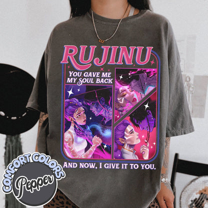 Jinu Rumi Saja Boys Kpop Comfort Colors T-Shirt, Rujinu Demon Hunters Tee, Kpop Huntrix Shirt, Music y2K T-Shirt, Saja Boys Huntrix PIN