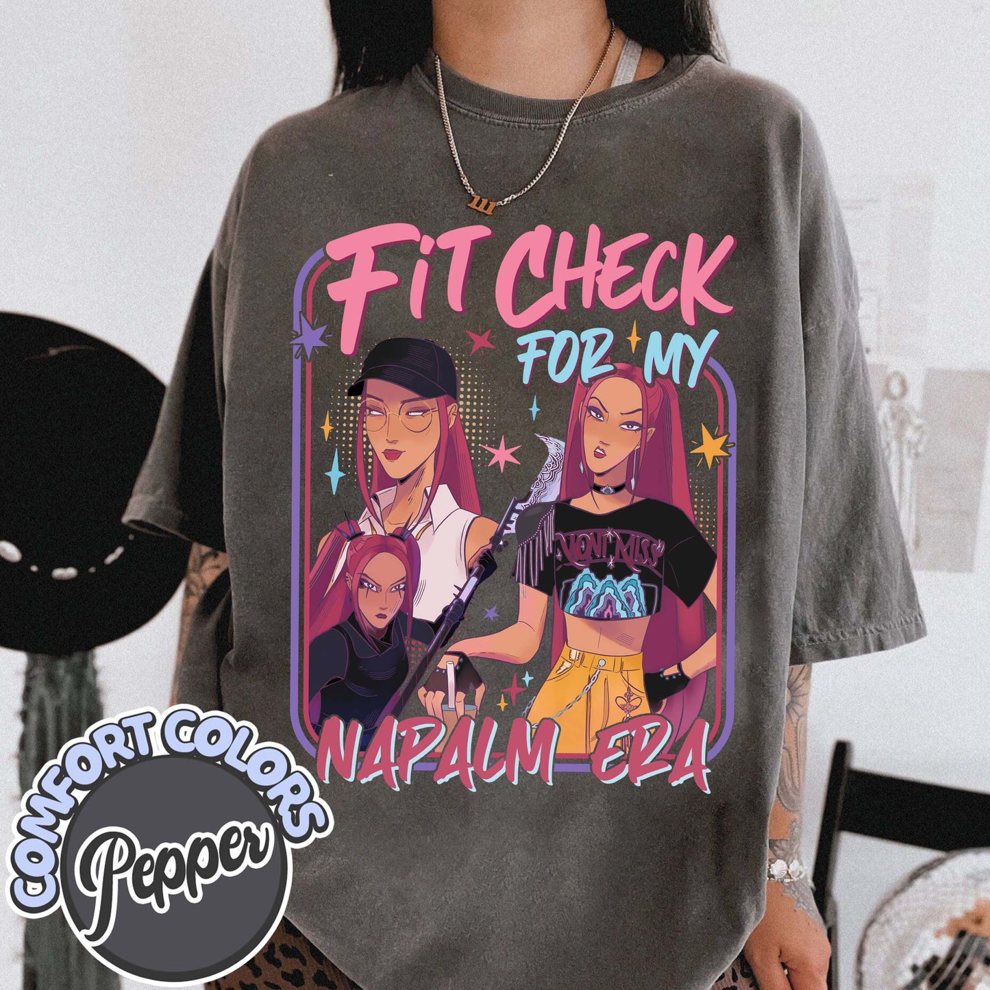 Fit Check for My Napalm Era Comfort Colors T Shirts, Kpop Mira Shirt, Kpop Demon Hunters Tee, Huntrix Girl T-Shirt, Kpop Movie Fan Gift