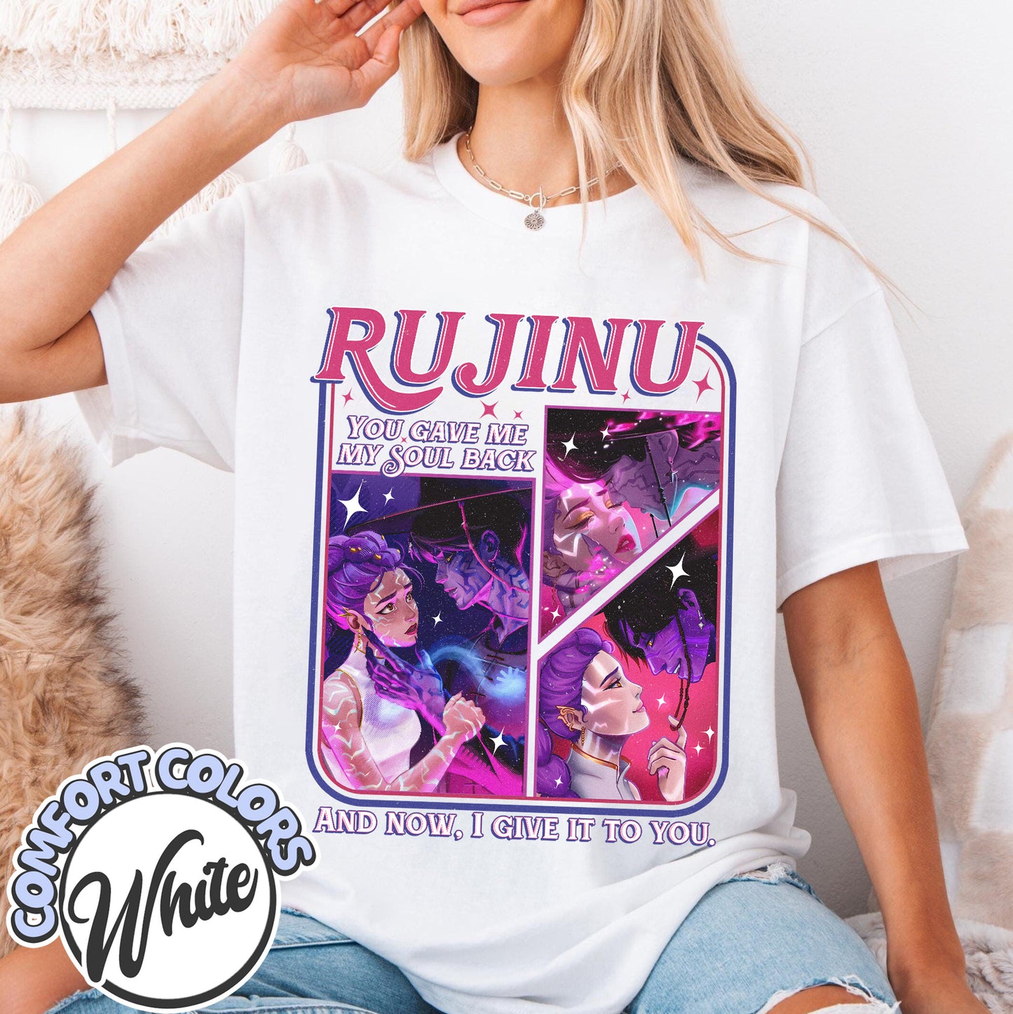 Jinu Rumi Saja Boys Kpop Comfort Colors T-Shirt, Rujinu Demon Hunters Tee, Kpop Huntrix Shirt, Music y2K T-Shirt, Saja Boys Huntrix PIN