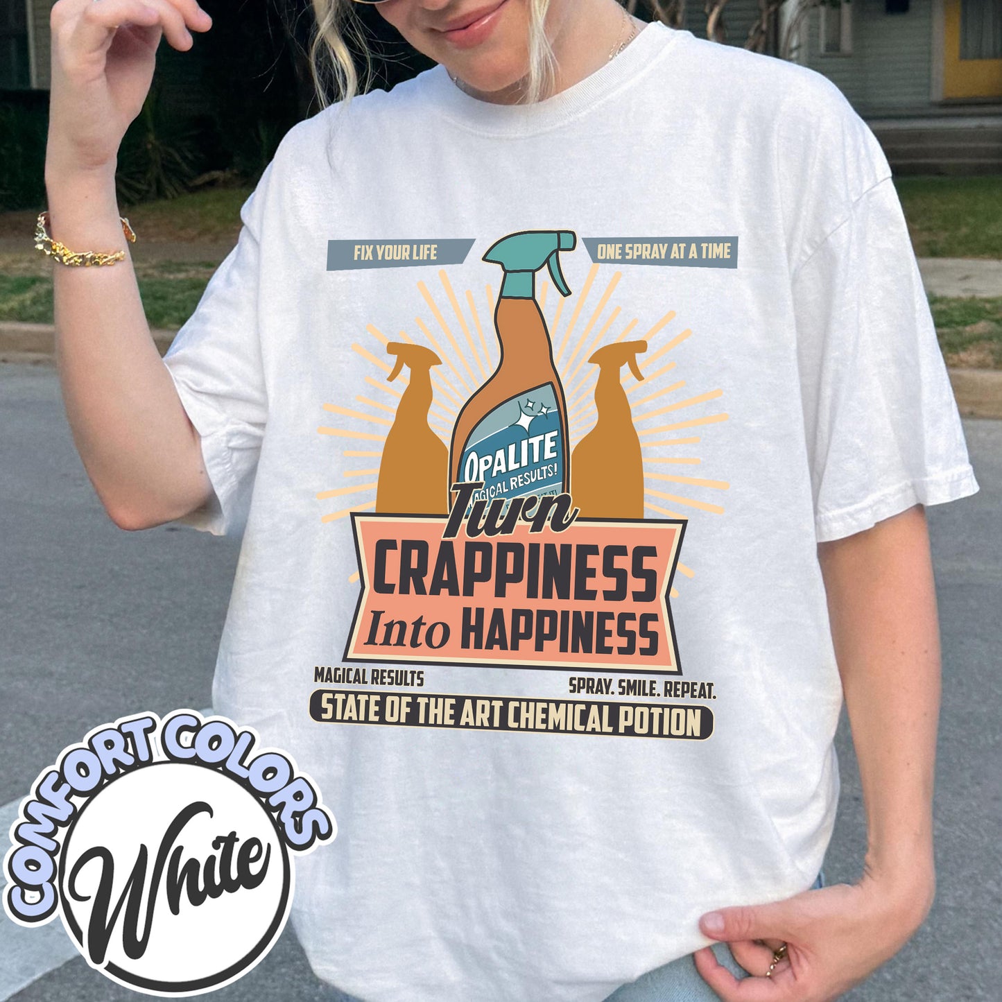 Opalite Spray Ad, Don't Sweat It, Magical Results, TS Showgirl Tshirt