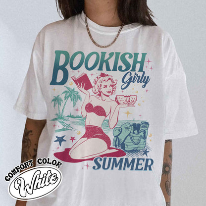 Book Girl Summer Shirt, Beach Book Lover Summer Bookish Funny Reader, Feral Girl Summer, Comfort Colors T Shirt, Bookish Shirt, Romance Book