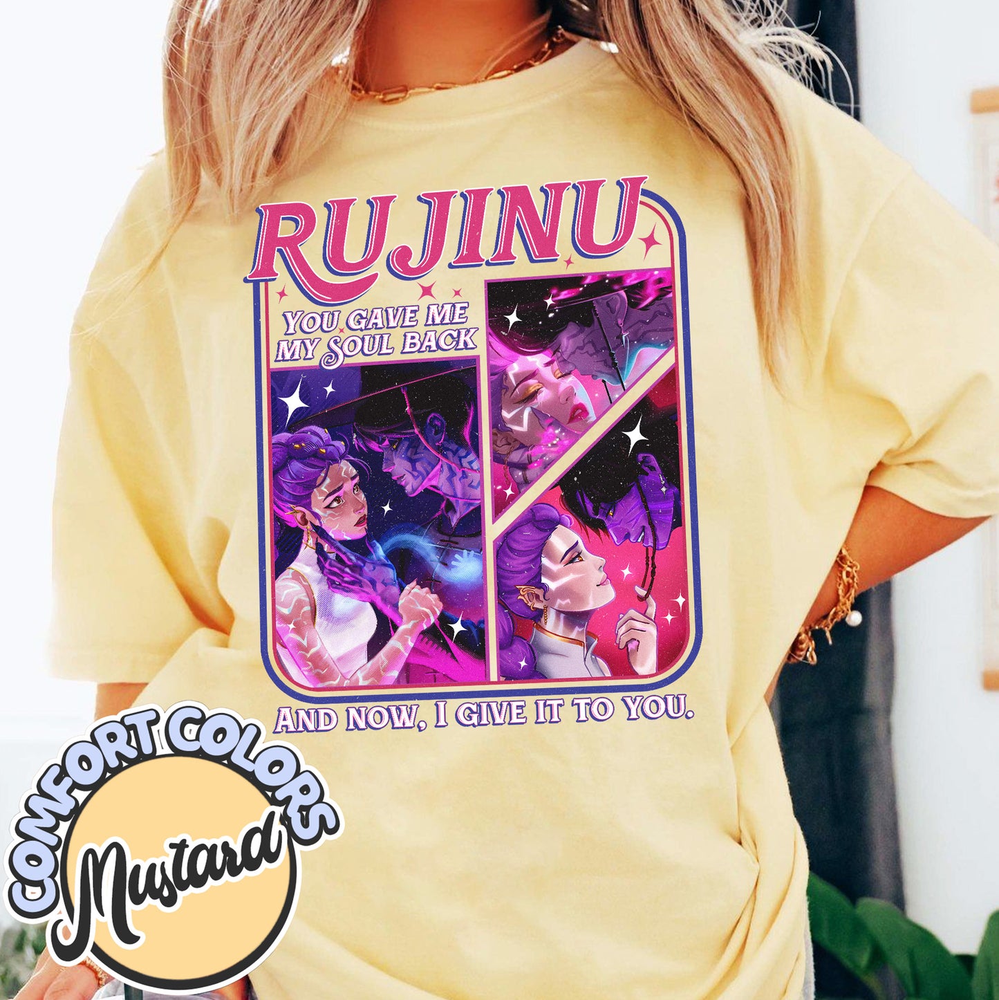 Jinu Rumi Saja Boys Kpop Comfort Colors T-Shirt, Rujinu Demon Hunters Tee, Kpop Huntrix Shirt, Music y2K T-Shirt, Saja Boys Huntrix PIN