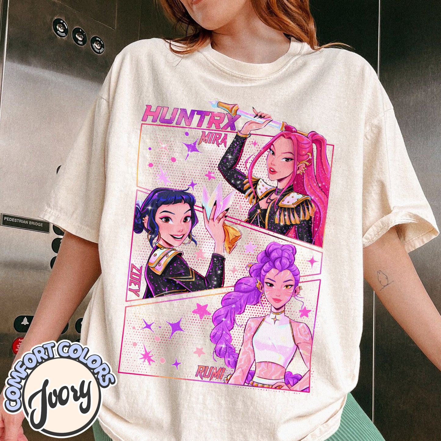 Kpop Demon Hunters Comfort Colors T-Shirt Gift for Woman, Jinu Manga, Kpop Huntrix PIN, Demon Hunter Merch, Saja Girls Fan Poster, Kpop Tee