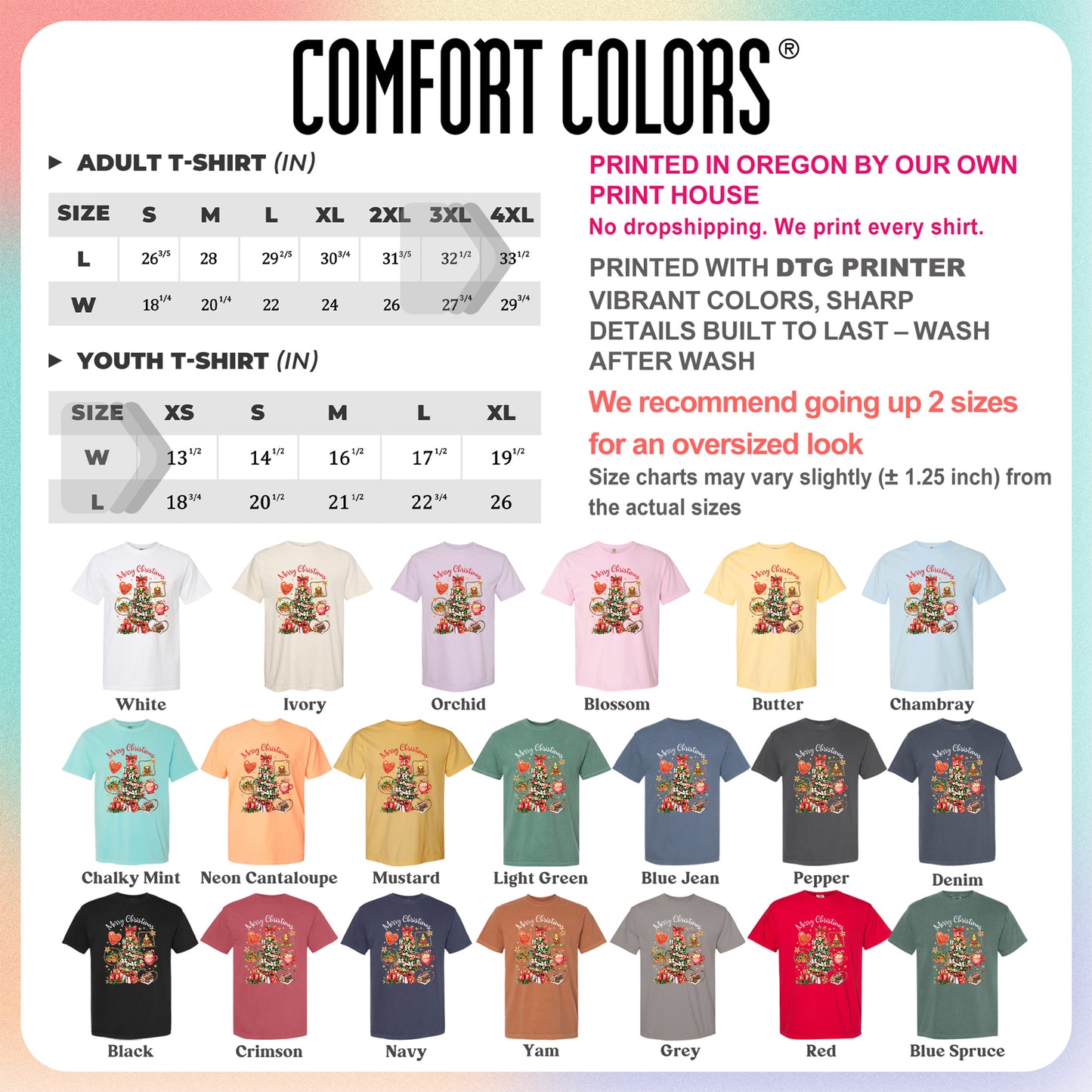 Vintage Merry Christmas Shirt – Christmas Tree Candy Cane Hot Cocoa Holiday Tee