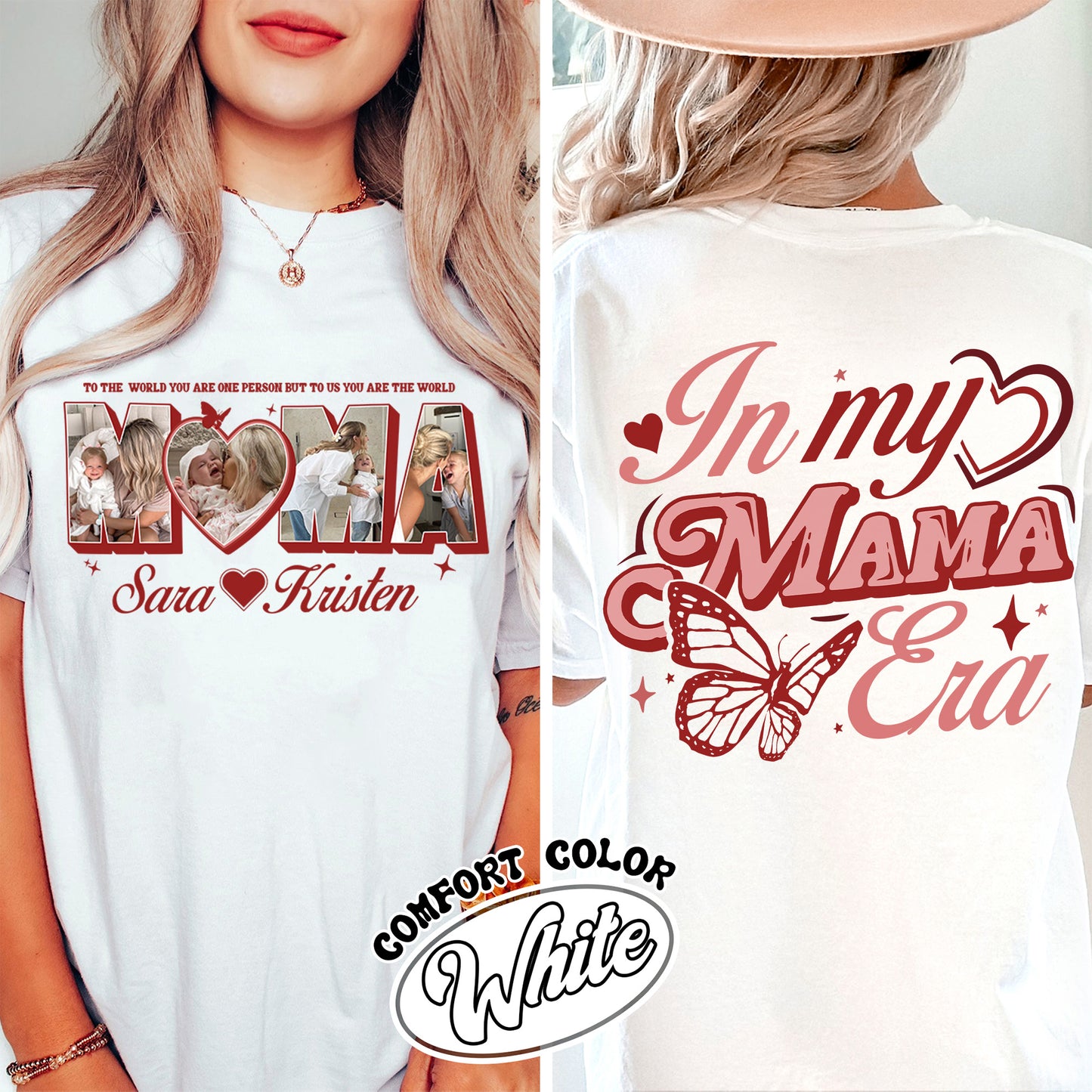 CUSTOM MAMA Photo Comfort Colors Shirt,Customized Mother's Day Gift,Gift For Mama,Gift for MOM