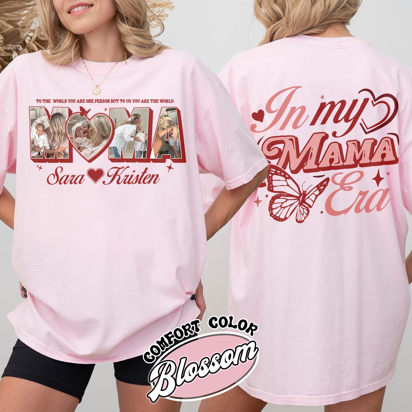CUSTOM MAMA Photo Comfort Colors Shirt,Customized Mother's Day Gift,Gift For Mama,Gift for MOM