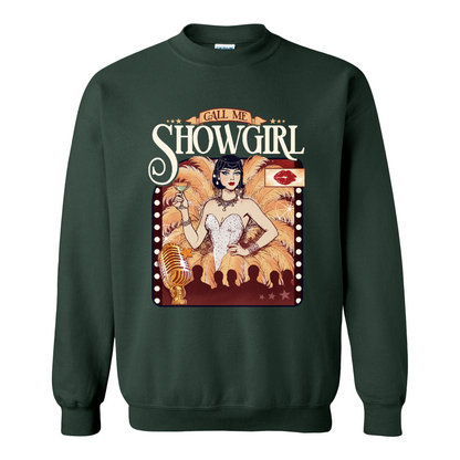 Call Me Showgirl Sweatshirt, Retro Showgirl Era Sweatshirt, Vintage Showgirl Sweatshirt, Trendy Fan Gift Top