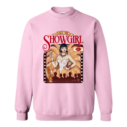 Call Me Showgirl Sweatshirt, Retro Showgirl Era Sweatshirt, Vintage Showgirl Sweatshirt, Trendy Fan Gift Top