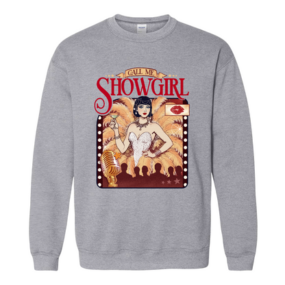 Call Me Showgirl Sweatshirt, Retro Showgirl Era Sweatshirt, Vintage Showgirl Sweatshirt, Trendy Fan Gift Top