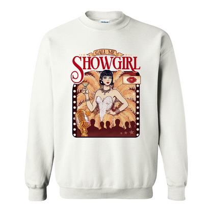 Call Me Showgirl Sweatshirt, Retro Showgirl Era Sweatshirt, Vintage Showgirl Sweatshirt, Trendy Fan Gift Top
