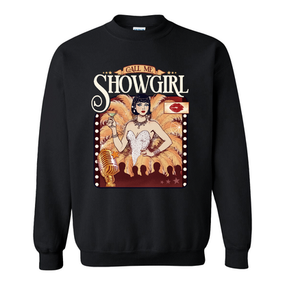 Call Me Showgirl Sweatshirt, Retro Showgirl Era Sweatshirt, Vintage Showgirl Sweatshirt, Trendy Fan Gift Top